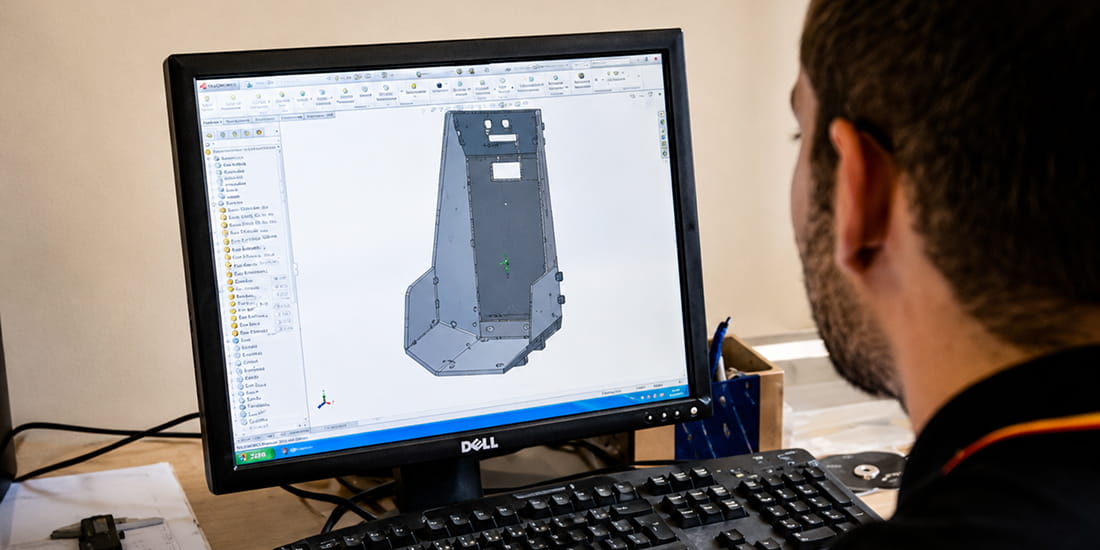 One of our team using CAD