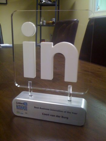 Linked in Award Aluminium and Acrylic CNC Machining Linked in award aluminium and acrylic cnc machining