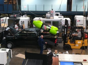 Mounting Of a Giant Bottle to a Vehicle Mounting of a giant bottle to a vehicle